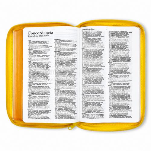 Biblia RVR1960 Obsequios y Premios Imitacion Piel Amarillo Abejas Con Cierre