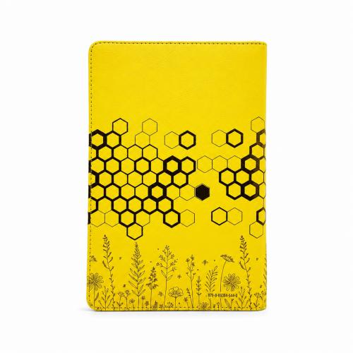 Biblia RVR1960 Obsequios y Premios Imitacion Piel Amarillo Abejas Con Cierre