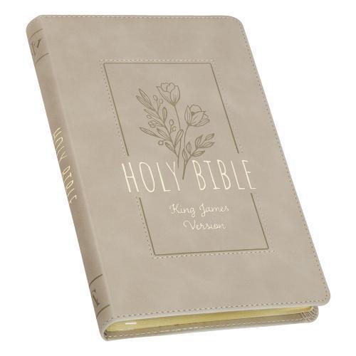 King James Version Bible in Imitation Leather, Manual Size, Beige