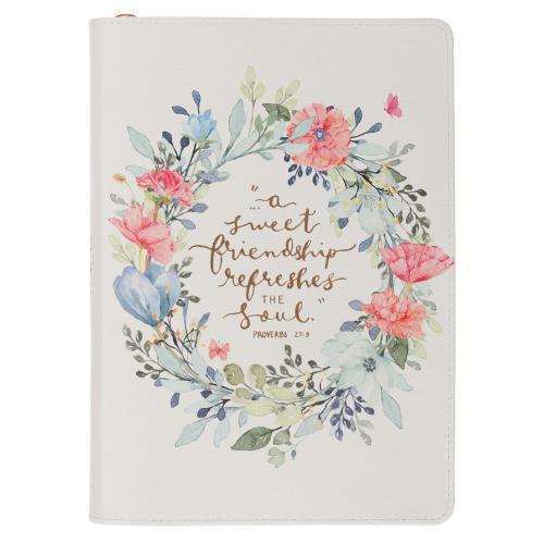 Faux Leather Journal with Clasp: Sweet Friendship Floral