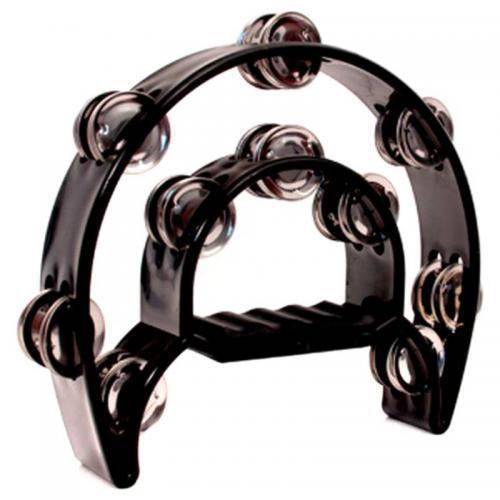 Pandero Media Luna Grande Doble Arcos Negro