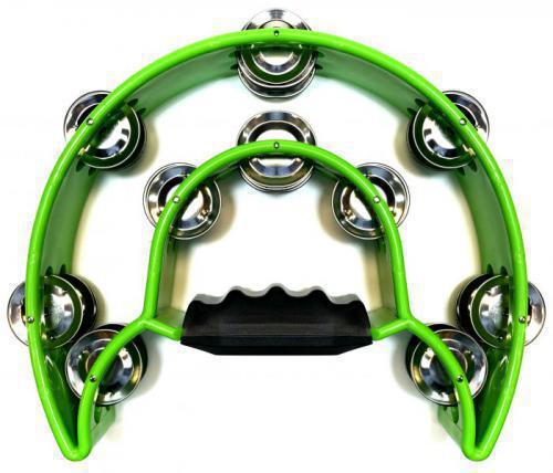 Pandero Media Luna Grande Doble Arcos Verde