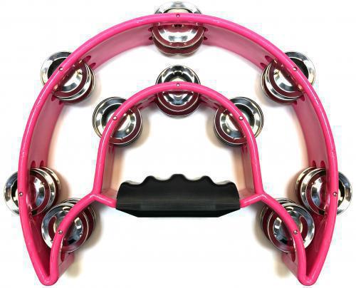 Pandero Media Luna Grande Doble Arcos Rosa