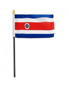Bandera Sm Costa Rica 12x18 Palito Madera