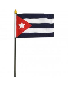 Bandera Sm Cuba 12x18 Palito Madera