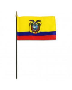 Bandera Sm Ecuador 12x18 Palito Madera