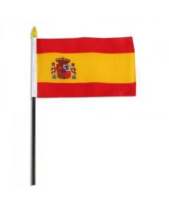 Bandera Sm Espana 12x18 Palito Madera