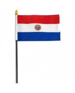 Bandera Sm Paraguay 12x18 Palito Madera