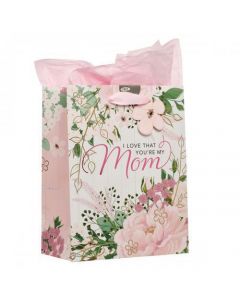 Bolsa de Regalo "I Love That You're My Mom" Tamaño Mediano con Tissue Paper