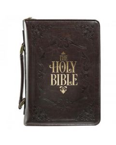Forro Holy Bible Tamaño Mediano Color Cafe