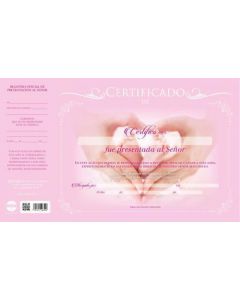 Certificado para Presentacion de Niña , Tono Rosa, Paquete de 20 unidades