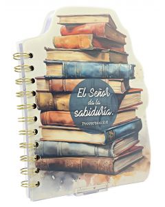 Libreta Troquelada con Anillas - El señor da la sabiduria, Proverbios 2:6