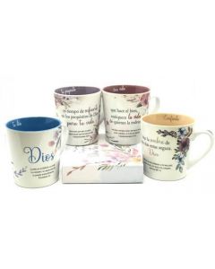 Taza de Ceramica "Especial para Ella" Coleccion Inspiracion 14 Onzas, 4 Diseños