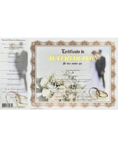 Certificado De Matrimonio Color Dorado