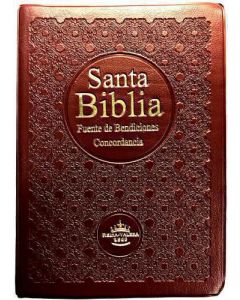 Biblia RVR60 Fuente De Bendiciones Compacta Letra Grande Vinil Vino Oscuro