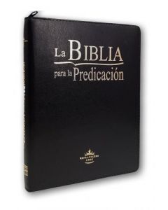 Biblia para la Predicación RVR60 - Letra Grande, imitación cuero negro, indice, ziper, canto dorado