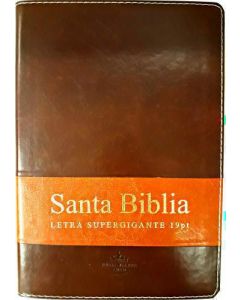 Biblias RVR1960 Letra Supergigante, Duo Tono Cafe, Imitacion Piel, Con Indice y Cierre, Canto Dorado