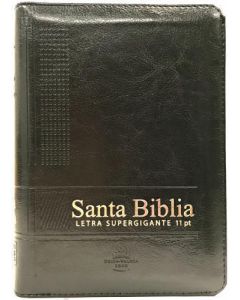 Biblia RVR1960, Tamaño Compacto, Imitacion Piel, Color Negro, Cierre e Indice, Letra 11 Puntos