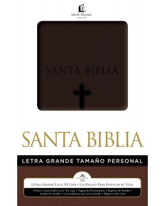 Biblia Rvr60 Piel Italiana Letra Grande Tamaño Manual Color Cafe