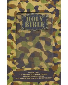 Bible NKJV Camouflage Cloth Green