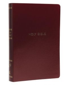 Biblia NKJV (ingles) Tamaño Grande, Sentipiel, Color Vino, Con Indice, Columna de Referencia en el centro