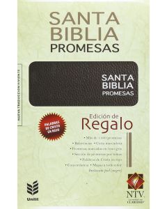 Biblia NTV Promesas Imitacion Piel Negro Tamaño Manual