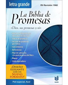 Biblia RVR60 Promesas Letra Grande Piel Azul