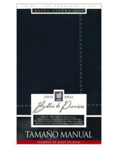 Biblia RVR1960 Tamaño manual, sentipiel color negro, con indice y cierre