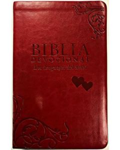 Biblia NTV Devocional Los Lenguajes Del Amor Piel Especial Vino Tamaño Manual