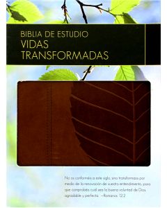 Biblia De Estudio Vidas Transformadas Rvr60 Piel Especial Tamaño Grande Color Cafe