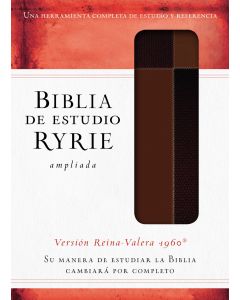 Biblia RVR60 Ryrie Estudio Ampliada Piel Italiana Cafe Tamaño Grande Charles Ryrie