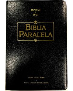 Biblia RVR60 NVI Paralela Imitacion Piel Negro Tamaño Grande Indice