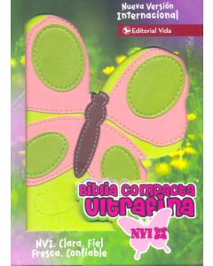 Biblia NVI Mariposa Piel Italiana Verde Tamaño Compacta
