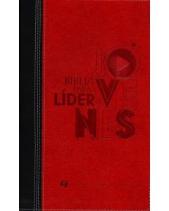 Biblia NVI Para El Lider De Jovenes Piel Italiana Rojo Negro Tamaño Manual