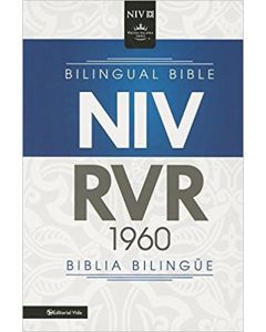 Biblia Bilingue RVR60/NIV Pasta Rustica Tamaño Grande Color Blanco Con Azul