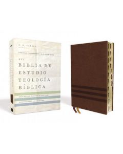 NVI Biblia de Estudio Teologia Biblica, Imitacion piel, color cafe con indice por D. A. Carson
