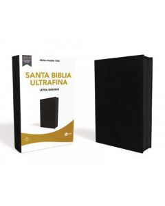Biblia RVR1960 Tamaño Manual, Ultrafina, Letra Grande, Piel Fabricada, Color Negro, Con Cierre, Canto Blanco
