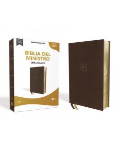 Biblia Del Ministro RVR1960 Tamaño Gigante, Letra Grande, Sentipiel Color Cafe, Canto Dorado