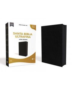 Biblia RVR1960 Gigante Ultrafina, Piel Fabricada Color Negro Con Cierre, Canto Blanco
