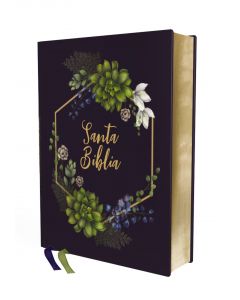 Biblia NVI22 Pasta Dura, Edicion Artistica Portada Color Azul, Diseño Floral