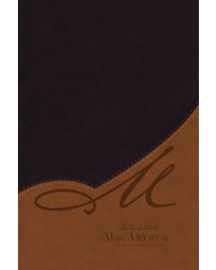 Biblia Macarthur Letra grande imitacion piel color cafe/negro con cierre e indice