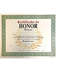 Certificado De Honor
