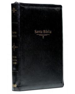 Biblia RVR1960 Supergigante, Imitacion Piel Color Negro, Cierre e Indice, Letra 19 puntos