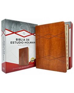 Biblia de Estudio Holman RVR1960 Imitacion piel, color cafe con índice