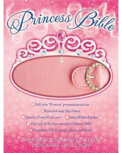 Bible ICB Princess Imitation Leather Pink Jeweled Snap Front Closure