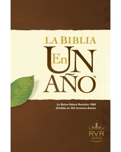 Biblia RVR60 En Un Año Tapa Dura Cafe Tamaño Manual