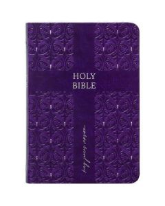Biblia KJV (ingles) Tamaño Compacto, imitacion piel, color lila, con indice