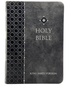 Biblia KJV (ingles) Tamaño Compacto, imitacion piel, color Gris con indice