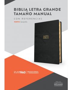 Biblia RVR1960 Tamaño Manual, Imitacion Piel Color Negro con Indice