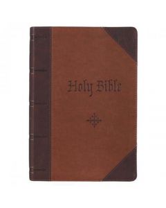 Biblia (KJV) King James Version, Tamaño Grande, Imitacion Piel Color Cafe Con Indice, Canto Dorado